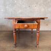 Antique Drop Leaf Pine Table w/ Drawers Circa 1800's