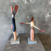 1991 Chris Botts (Solrang, CA Artist) Hand Carved Uncle Sam & Betsy Ross