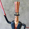 1991 Chris Botts (Solrang, CA Artist) Hand Carved Uncle Sam & Betsy Ross