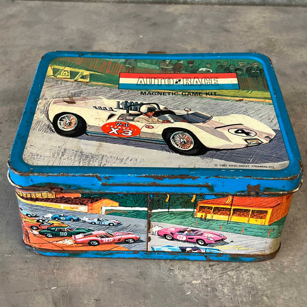 Auto-Race Lunch Box from 1967 Kins-Seeley Thermos-Co.