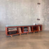 Mahogany Vinyl Storage Bench Hand Built in Long Beach by Pete Deeble Furniture