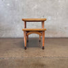 50s Two-Tier Formica Top Side Table w/ Brass Ball Pencil Legs