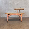 50s Two-Tier Formica Top Side Table w/ Brass Ball Pencil Legs