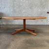 Mid Century Walnut Dining / Conference Table with X Base