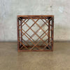 Mid Century Modern Walnut Wine Rack Vermillion Solid Wood 1970's