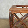 Mid Century Modern Walnut Wine Rack Vermillion Solid Wood 1970's
