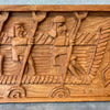Vintage Mid Century Modern Carved Panel by Evelyn Ackerman