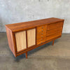 Late 60's Diton Credenza With Rattan Inlay Panels