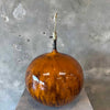 1960's Amber / Tobacco Drip Glazed Ceramic Lamp