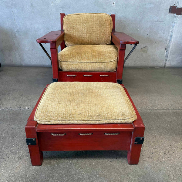 Contemporary Monterey Club Chair w/ Contemporary Ottoman