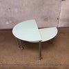 Post Modern Chrome & Frosted Glass Swivel/Nesting Coffee Table 1980s