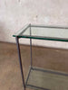 Late 1980-90s Minimalist Welded Steel & Glass Console Table