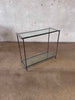 Late 1980-90s Minimalist Welded Steel & Glass Console Table
