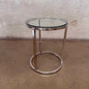 1980-90s Round Chrome & Glass Side Table in Pace Style