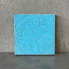 Catalina Island Tile Deco Flower Teal Tile Turquoise on Red Clay