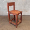 Vintage Constructivist Solid Oak Stool With Removeable Seat & Back