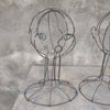 Pair of Vintage Wire Bust Sculptures of Man & Woman In the Style of Calder