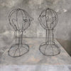 Pair of Vintage Wire Bust Sculptures of Man & Woman In the Style of Calder