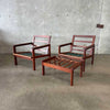 Pair of Illum Wikkelso Capella Chairs & Ottoman