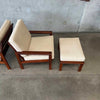 Pair of Illum Wikkelso Capella Chairs & Ottoman