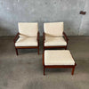 Pair of Illum Wikkelso Capella Chairs & Ottoman