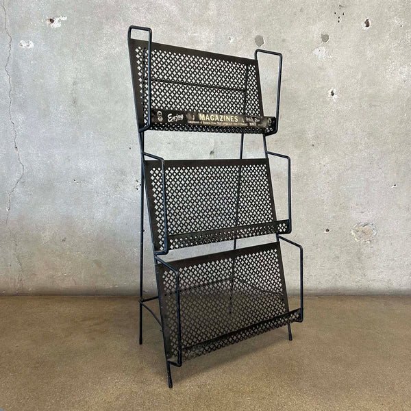 1950s Iron Magazine Rack - Folding Back Leg Product Image
