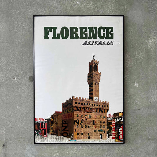 1960s Original Airline Travel Poster "Florence"