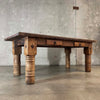 Antique Mexican Hacienda Solid Walnut Wood Dining Table