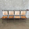 Set of Six Vintage Mexican Leather & Cast Iron Dining Chairs