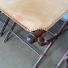 Set of Six Vintage Mexican Leather & Cast Iron Dining Chairs