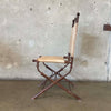 Set of Six Vintage Mexican Leather & Cast Iron Dining Chairs