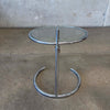Mid Century Chrome & Glass Side Table Eileen Grey Style