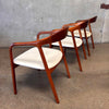 Set of Three Horse Shoe Mid Century Modern Style Chairs