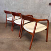 Set of Three Horse Shoe Mid Century Modern Style Chairs