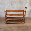 Three Tier Antique Shoe Rack on Wheels - Rolls Beautifully