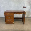Mid Century Wood Brass Campaign Desk By Thomasville Product Image