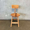 Vintage Wood Stool With Adjustable Back Rest - PENDING