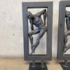Pair of Vintage Brutalist Metal & Plaster Sculptures - Ballet Dancers