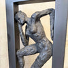 Pair of Vintage Brutalist Metal & Plaster Sculptures - Ballet Dancers