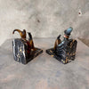 Roland Paris Marble & Cast Bronze Cold-Painted 1930s Bookends - Pending
