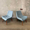 Pair of Reproduction Shelly Tufted Mid Century Modern Chairs