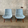 Pair of Reproduction Shelly Tufted Mid Century Modern Chairs