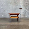 Danish Modern Cane + Teak Side Table by Poul Jensen for Selig