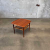 Danish Modern Cane + Teak Side Table by Poul Jensen for Selig