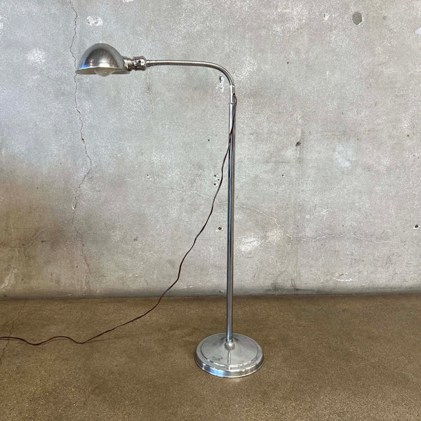1950s Chrome Medical Telescoping Gooseneck Ajusco-Loc Floor Lamp