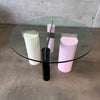 Post Modern Column Glass Top Round Dining Table Product Image