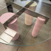 Post Modern Column Glass Top Round Dining Table Product Image