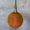 Rare Pair of 60's Amber spaghetti Swag Lamps With Trumpet Tops