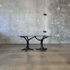 Faux Bois Solid Brass & Glass Writing/ Dining Table
