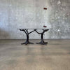 Faux Bois Solid Brass & Glass Writing/ Dining Table